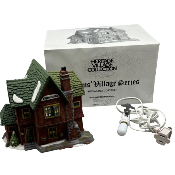 Dept 56 Dickens Village Series "Browning Cottage" Hand-Painted READ - Picture 1 of 7